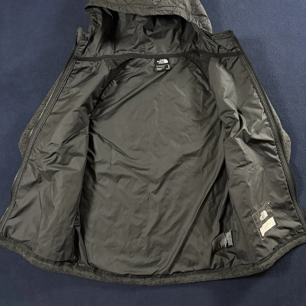 The North Face Boys Jacket Medium Black Outdoor Full Zip Hybrid Quilted Jacket